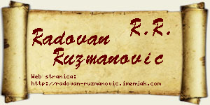 Radovan Ružmanović vizit kartica